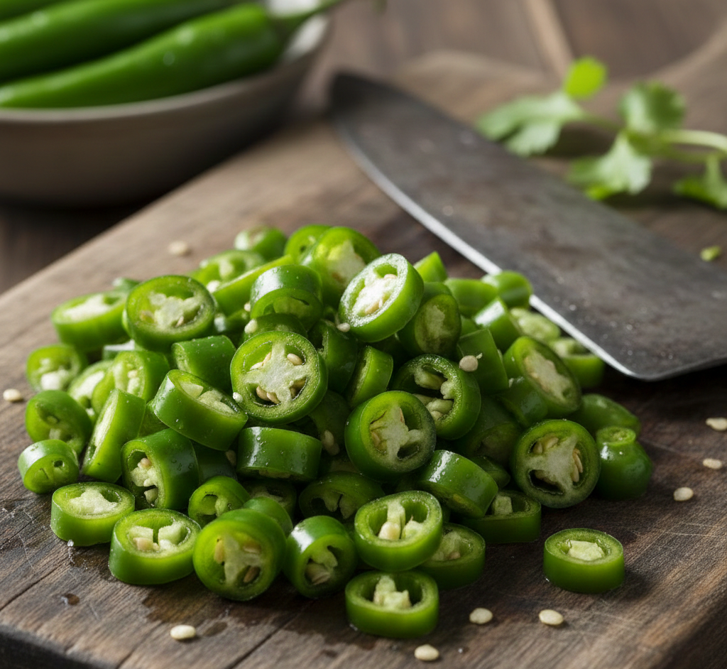 Chopped green chilies
